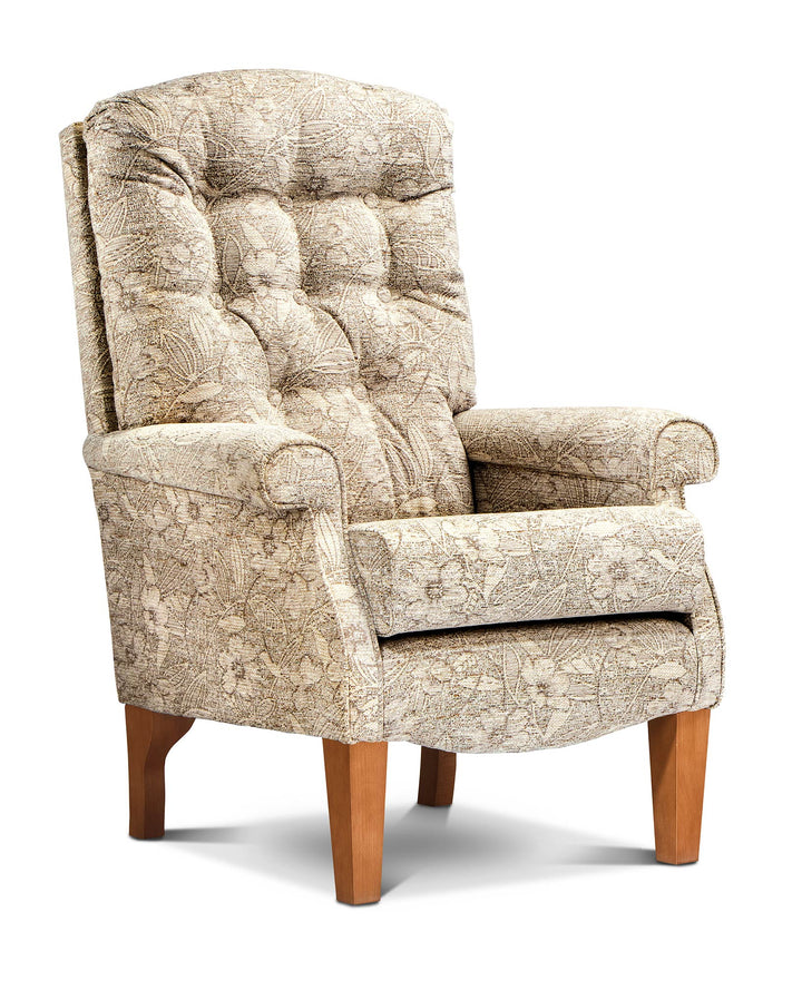 Caenarfon Button Back Scroll Arm Armchair
